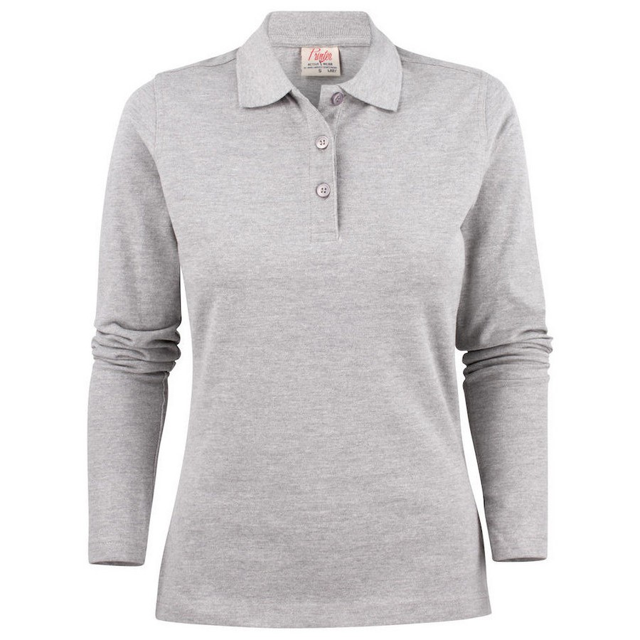 auteur een miljard zone Printer Surf Poloshirt Dames Lange Mouwen Grijs Mélée | 9,2 Rating