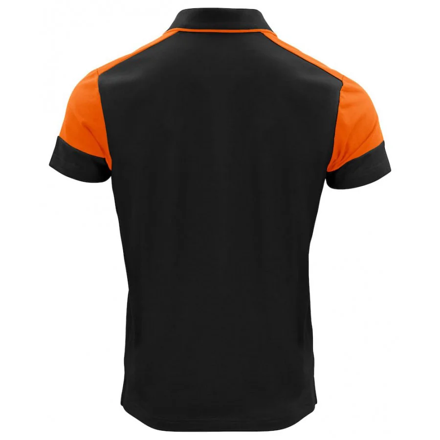 Printer Polo Prime Heren Zwart Oranje Kopen bij CDM Bedrijfskleding Snelle Levering