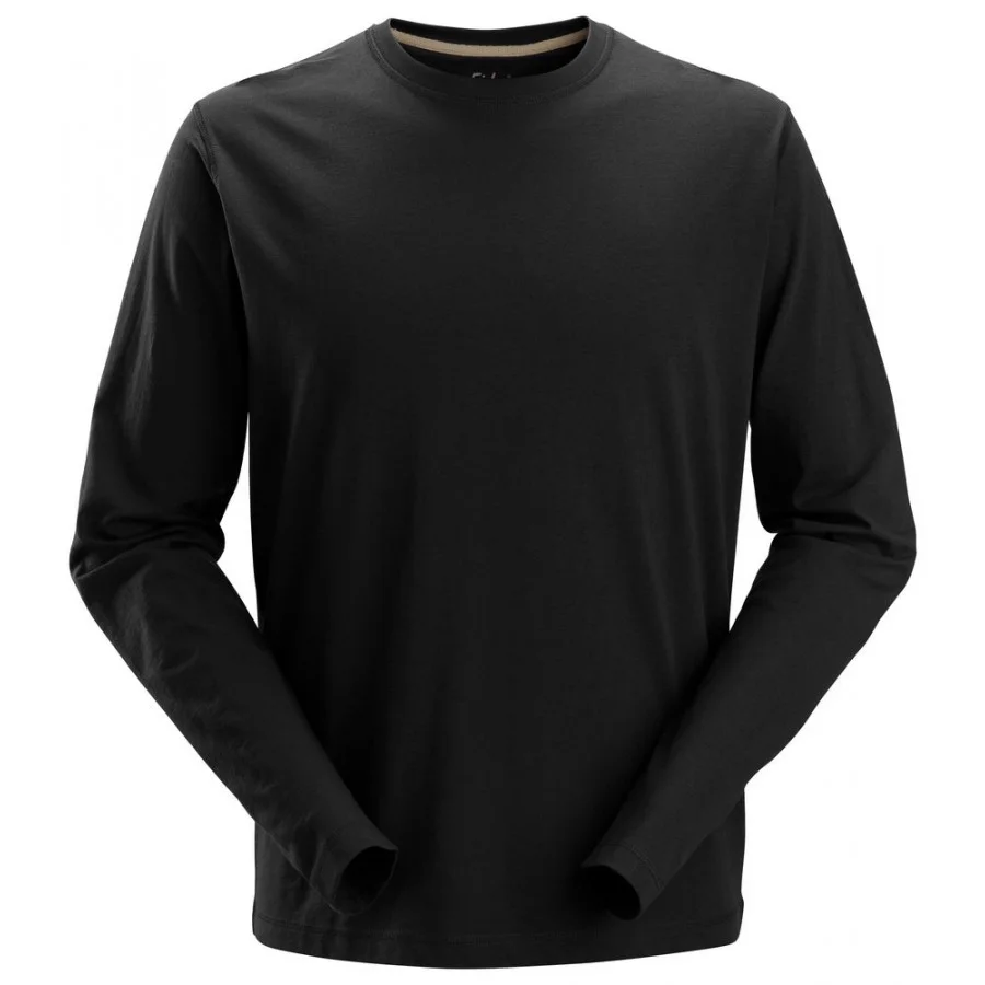 Snickers 2496 T shirt met Lange Mouwen Zwart Kopen bij CDM Bedrijfskleding Snelle Levering