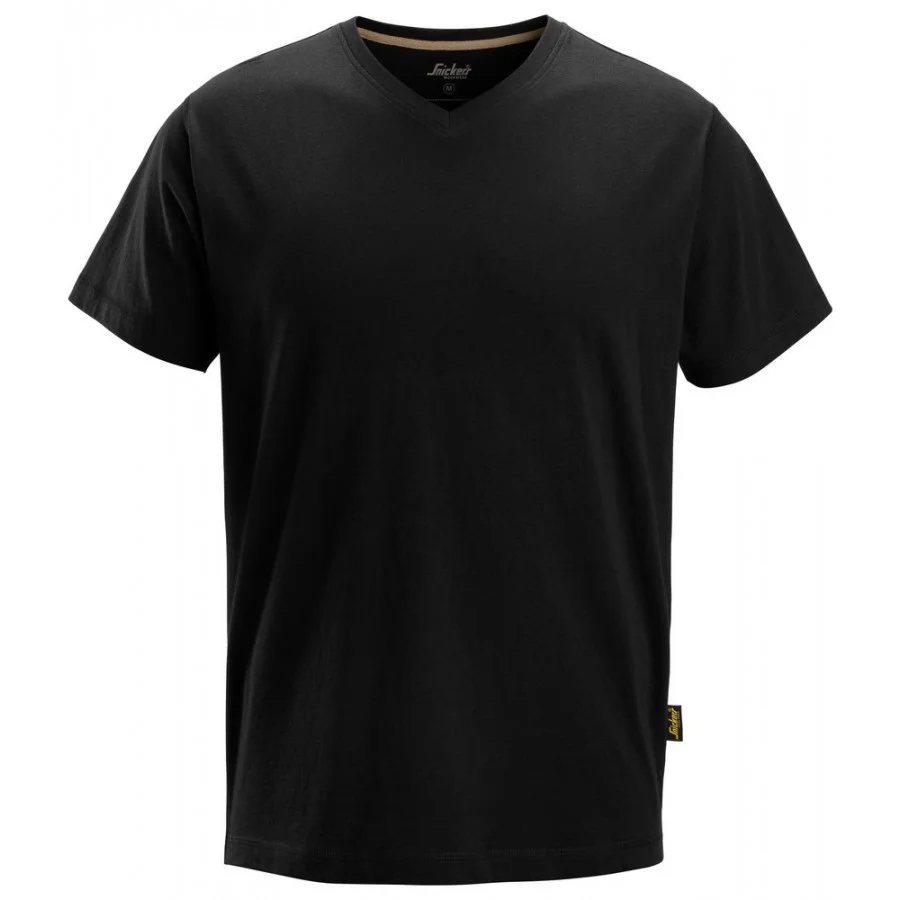 Snickers 2512 T shirt V hals Zwart Kopen bij CDM Bedrijfskleding Snelle Levering