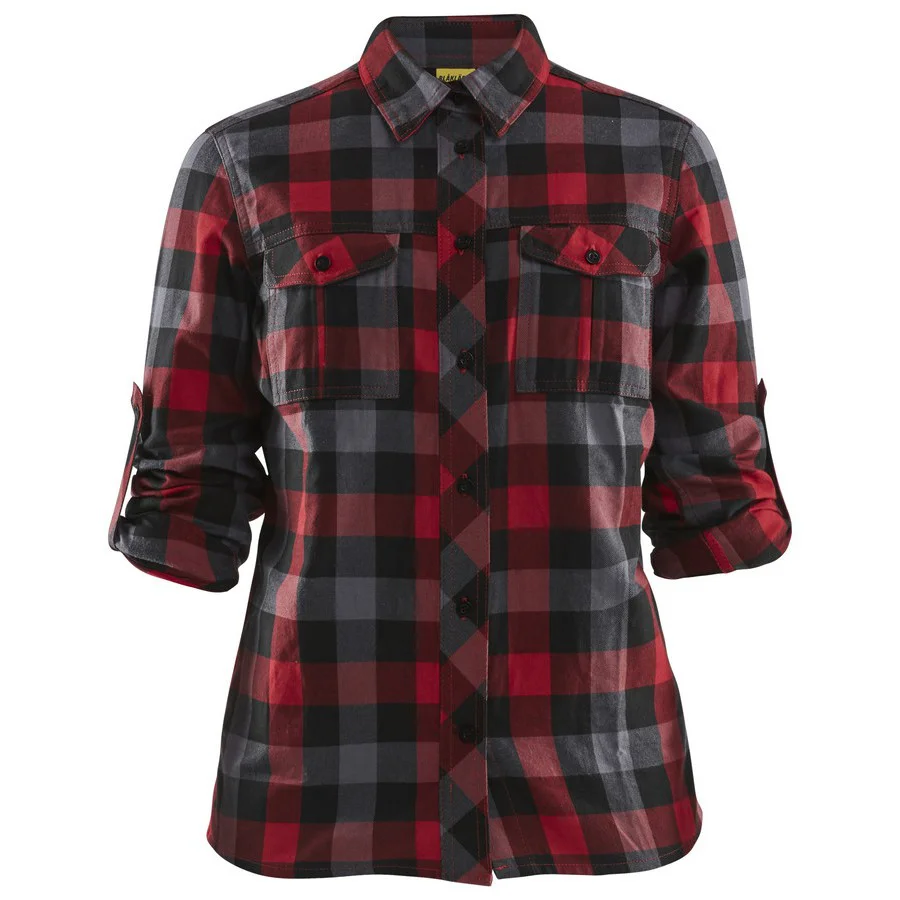 Blaklader 3209 1152 Dames Overhemd Flanel Rood Zwart
