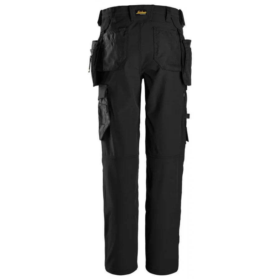 Snickers 6771 AllroundWork Dames Full Stretch Werkbroek met Afneembare Holsterzakken Zwart Kopen bij CDM Bedrijfskleding Snelle Levering