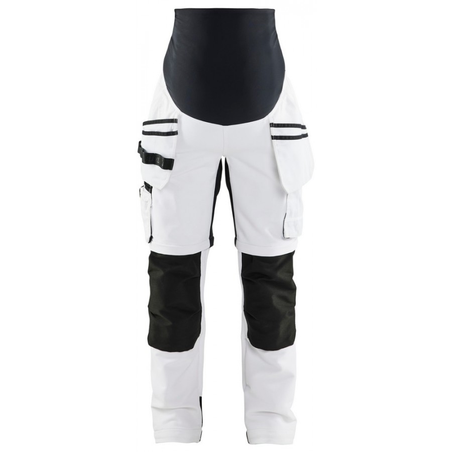Blaklader 7102 1642 Schilders Zwangerschapsbroek Zip Off Wit zwart