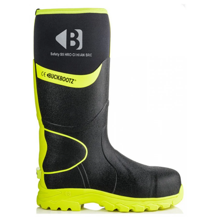 Buckbootz BBZ8000BKYL Neopreen Laars Zwart geel Online kopen bij CDM