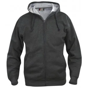 Clique Basic hoody full zip Antraciet Melange