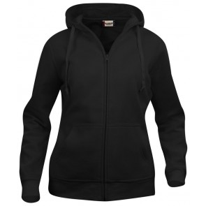Clique Basic hoody full zip ds Zwart