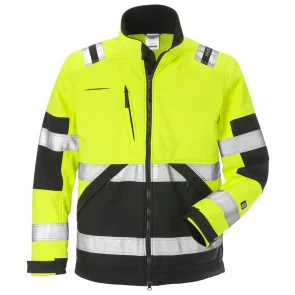 Fristads High vis softshelljack klasse 2 4083 WYH Hi-Vis geel/zwart