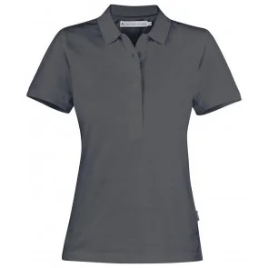 Harvest Neptune Poloshirt Dames Zijsplitjes Anthraciet