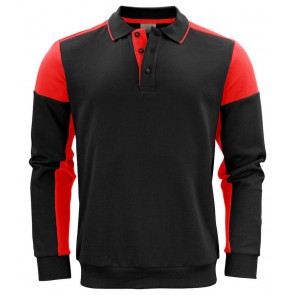 Printer Prime Polosweater Heren Zwart/Rood