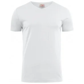 Printer Heavy T-Shirt V-Neck Wit