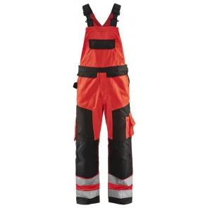 Blåkläder 2660-1811 Bretelbroek High Vis High Vis Rood/Zwart