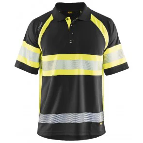 Blåkläder 3338-1051 Poloshirt High Vis Klasse 1 Zwart/Geel