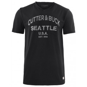 Cutter & Buck Pacific City T-Shirt Heren Zwart/Grijs