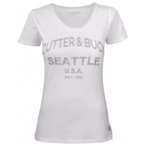 Cutter & Buck Pacific City T-Shirt Dames Wit/Grijs
