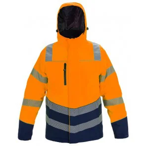 Hydrowear Winterparka Brussel Fluor Oranje/Marine