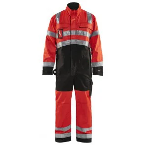 Blåkläder 6373-1804 Overall High Vis Rood/Zwart