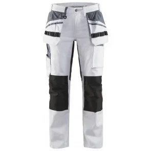 Blåkläder 7910-1000 Dames Schilders werkbroek met stretch Wit/zwart