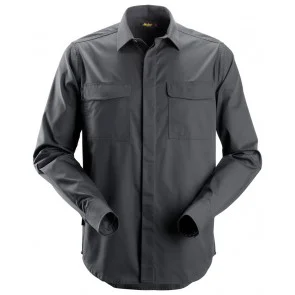 Snickers 8510 Service Shirt lange mouwen Staalgrijs