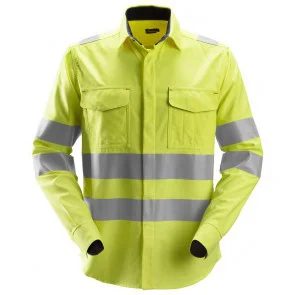 Snickers 8562 ProtecWork Shirt met Lange Mouwen High-Vis Klasse 3 High-Vis Geel