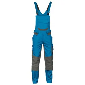 Dassy Tronix Bretelbroek met stretch en kniezakken Azuurblauw/Antracietgrijs
