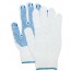 Rondgebreide polyester/katoen handschoen met PVC nop dikke kwaliteit maat 10